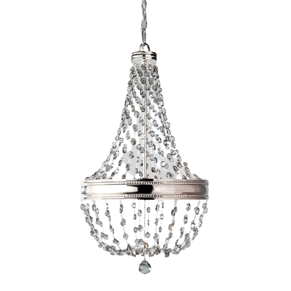 Feiss Malia 6 Light Smoked Crystal Nickel Chandelier