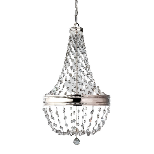 Feiss Malia 6 Light Smoked Crystal Nickel Chandelier