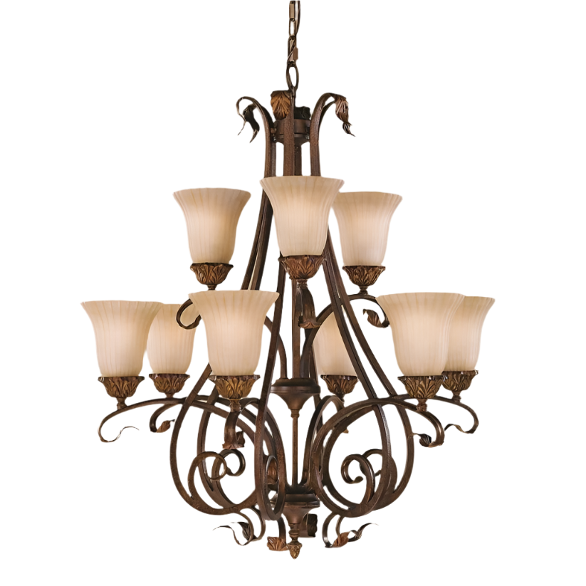 Feiss Sonoma Valley 9 Light Tortoise Shell Chandelier