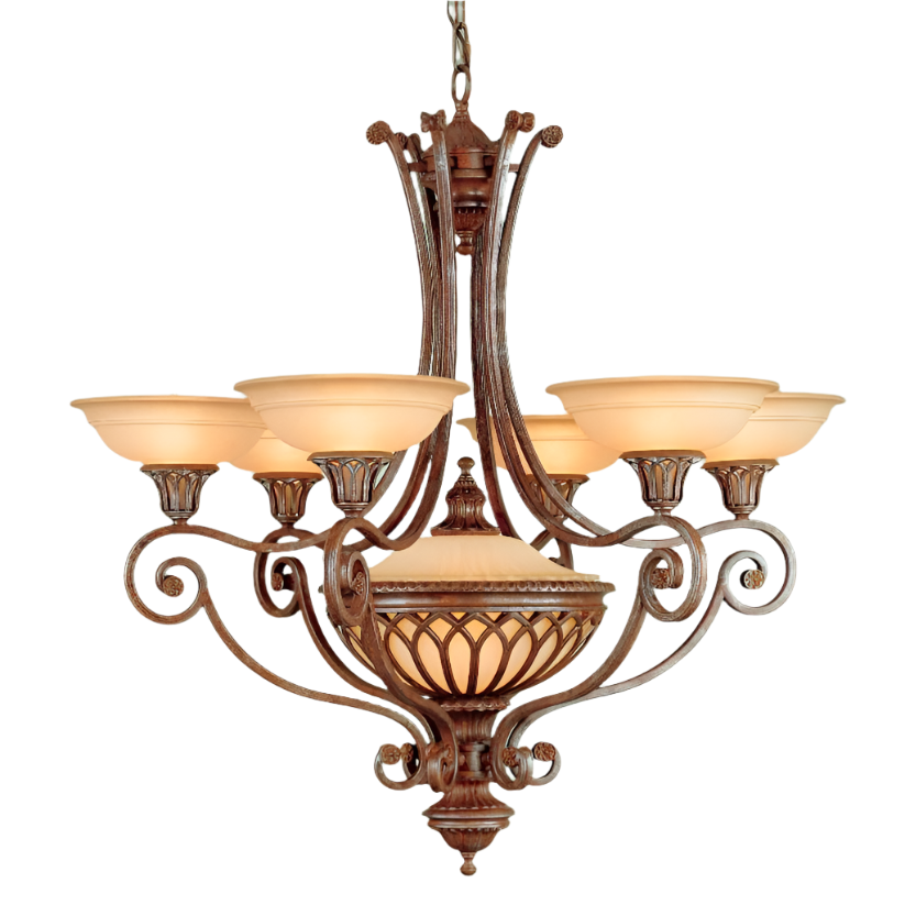 Feiss Stirling Castle 7 Light British Bronze Chandelier