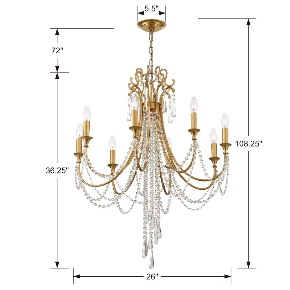 Crystorama Arcadia 8 Light Chandelier