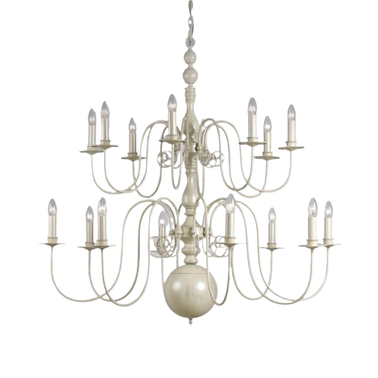 Impex Bologna 16 Light Flemish Cream Candle Chandelier