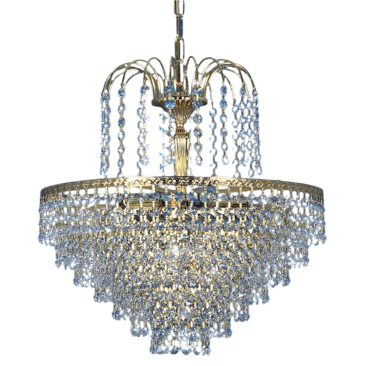 Impex Bonn 5 Light Gold Lead Crystal Strass Chandelier
