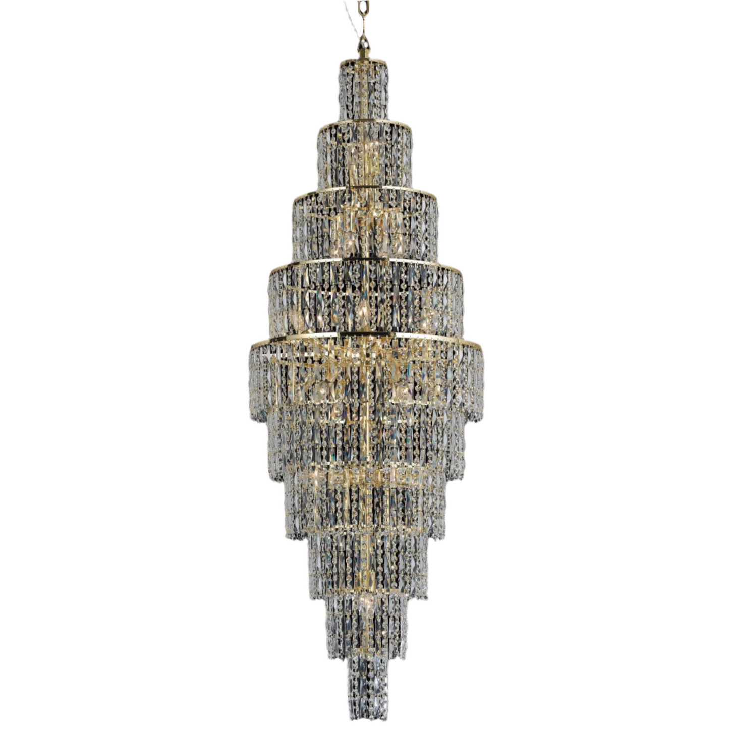 Impex New York 24 Light Gold Icicle Crystal Chandelier