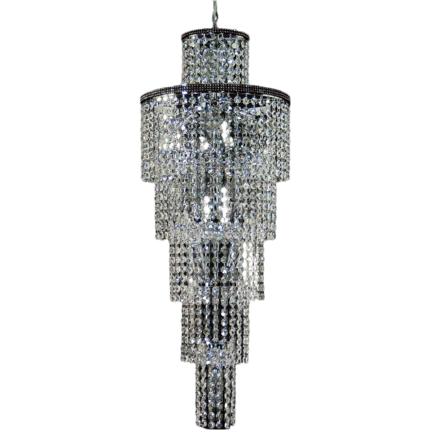 Impex Trento Crystal 11 Light Chrome Cascade Chandelier