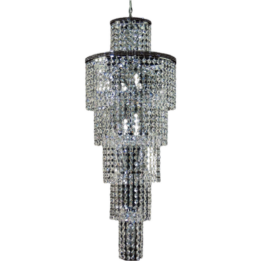 Impex Trento Crystal 11 Light Chrome Cascade Chandelier