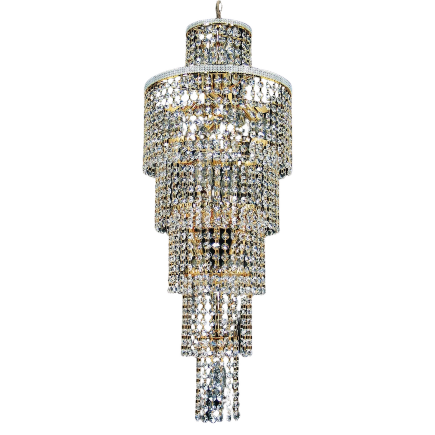 Impex Trento Crystal 11 Light Gold Cascade Chandelier