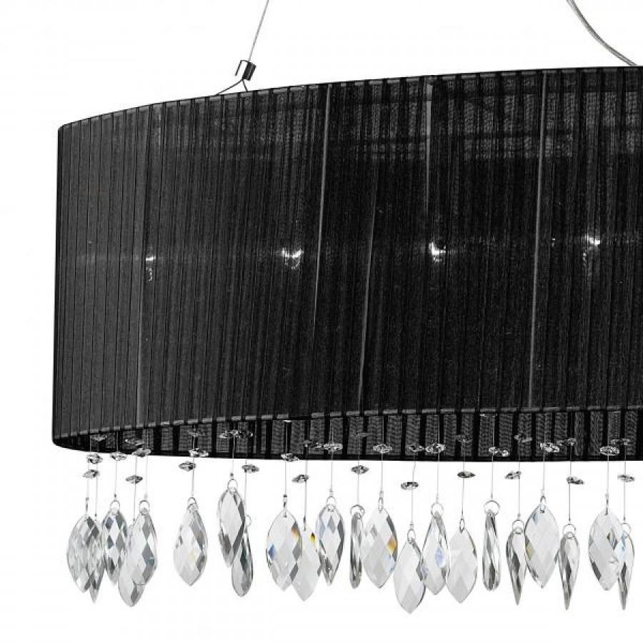 Azzardo Sidney Eclipse 6 Light Black Crystal Chandelier 1996B-7P-BK