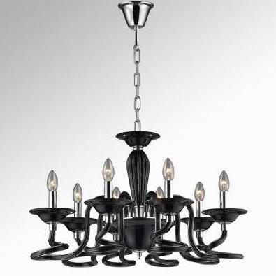 Azzardo Bolton 8 Light Black Candle Style Chandelier B0038-8P-BL