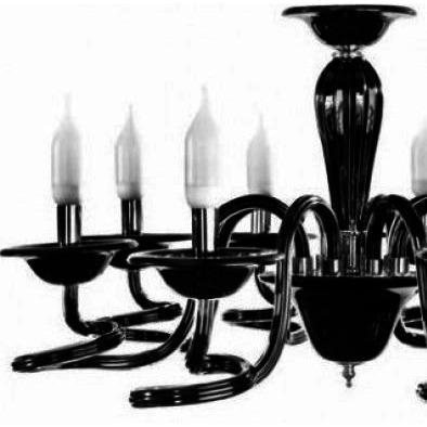 Azzardo Bolton 8 Light Black Candle Style Chandelier Close Up B0038-8P-BL