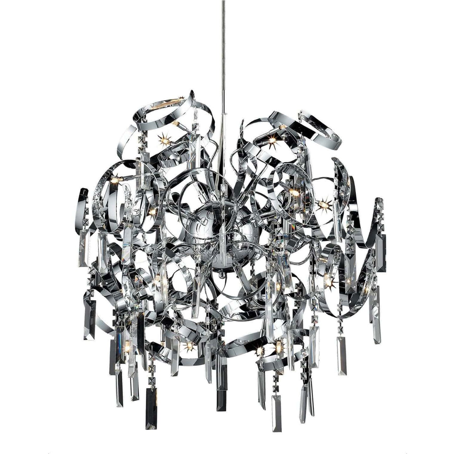 Azzardo Crimps Chrome Silver Metal Crystal Chandelier MP-88046-16A