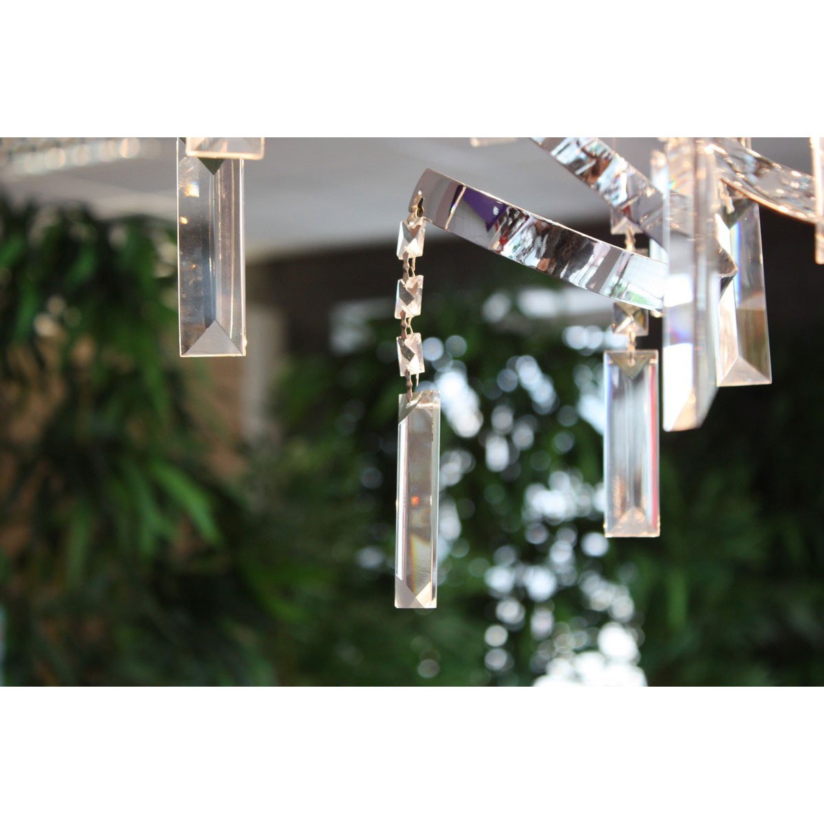 Azzardo Crimps Chrome Silver Metal Crystal Chandelier Close Up MP-88046-16A