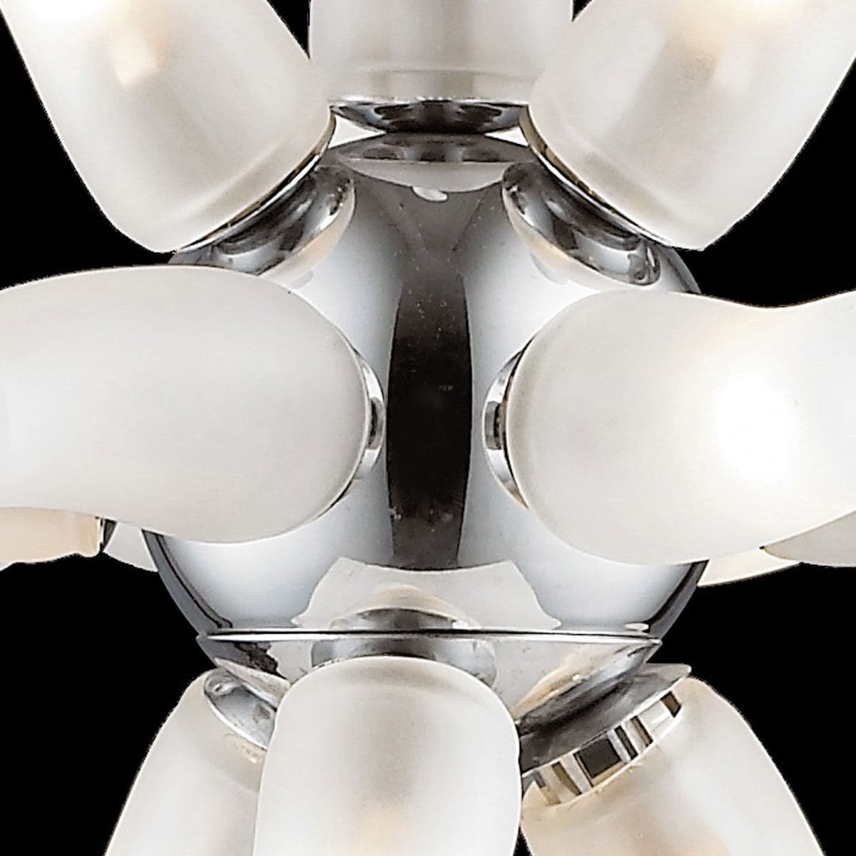 Azzardo Octopus 31 Light Chrome White Arm Chandelier Close Up MP-6170-31