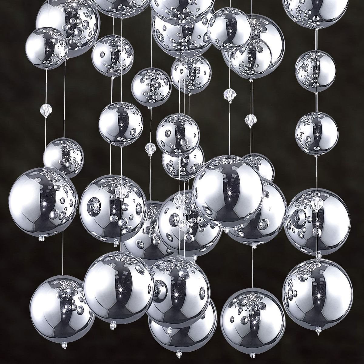 Azzardo Rain 4 Light Chrome Glass Balls Chandelier Close Up MD-9722B-4