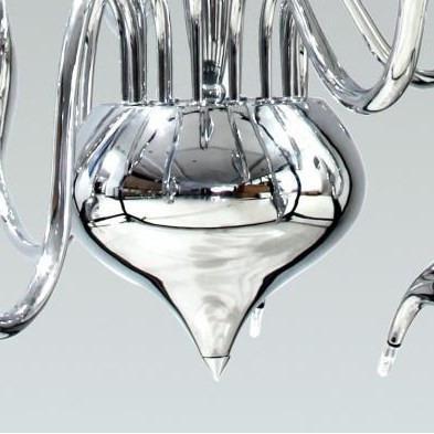 Azzardo Snake 15 Light Chrome Silver Pendant Chandelier Close Up Bottom MP-6230-15-CH