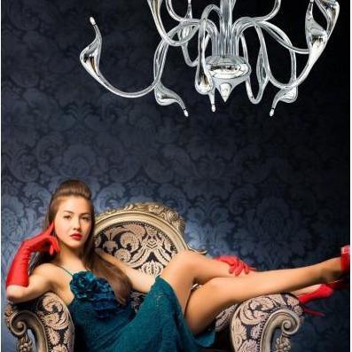 Azzardo Snake 15 Light Chrome Silver Pendant Chandelier Living Room MP-6230-15-CH