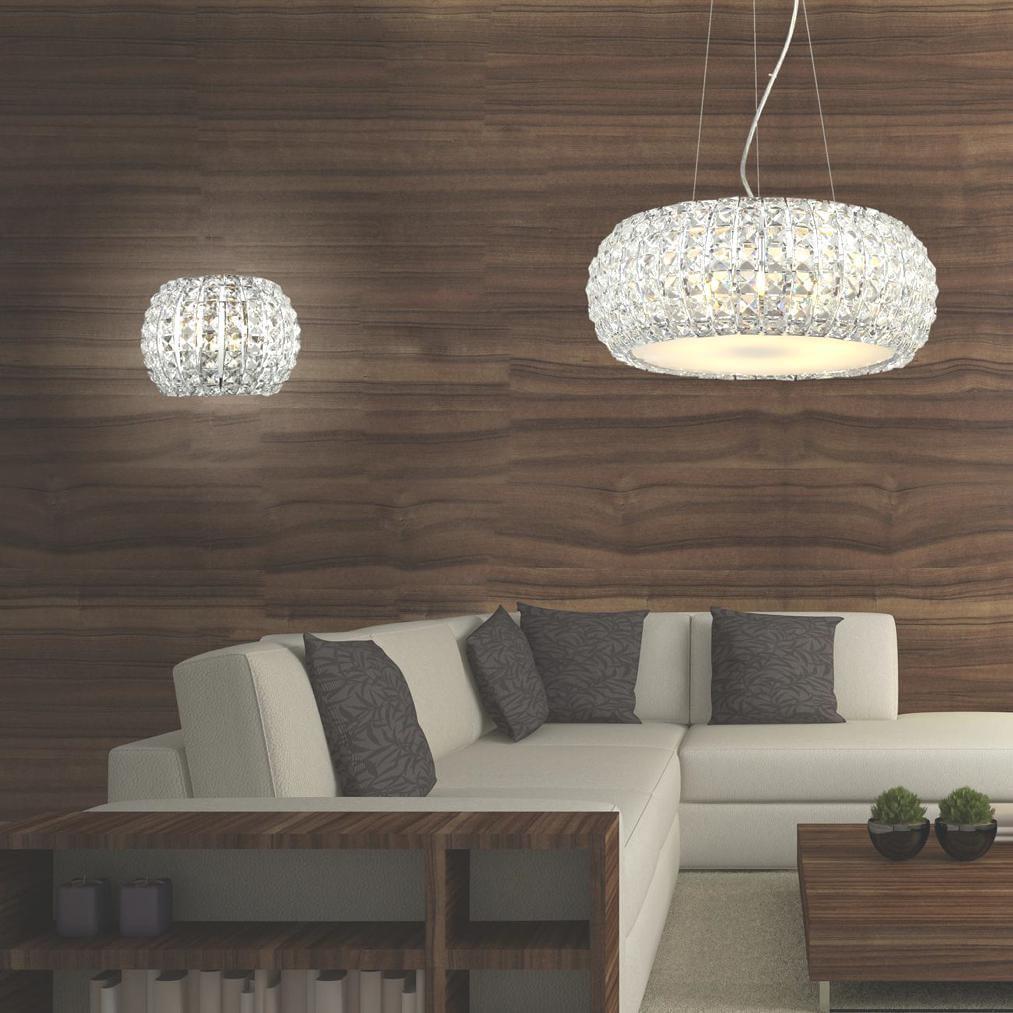 Azzardo Sophia 3 Light Chrome Acrylic Chandelier Living Room 5024-3P