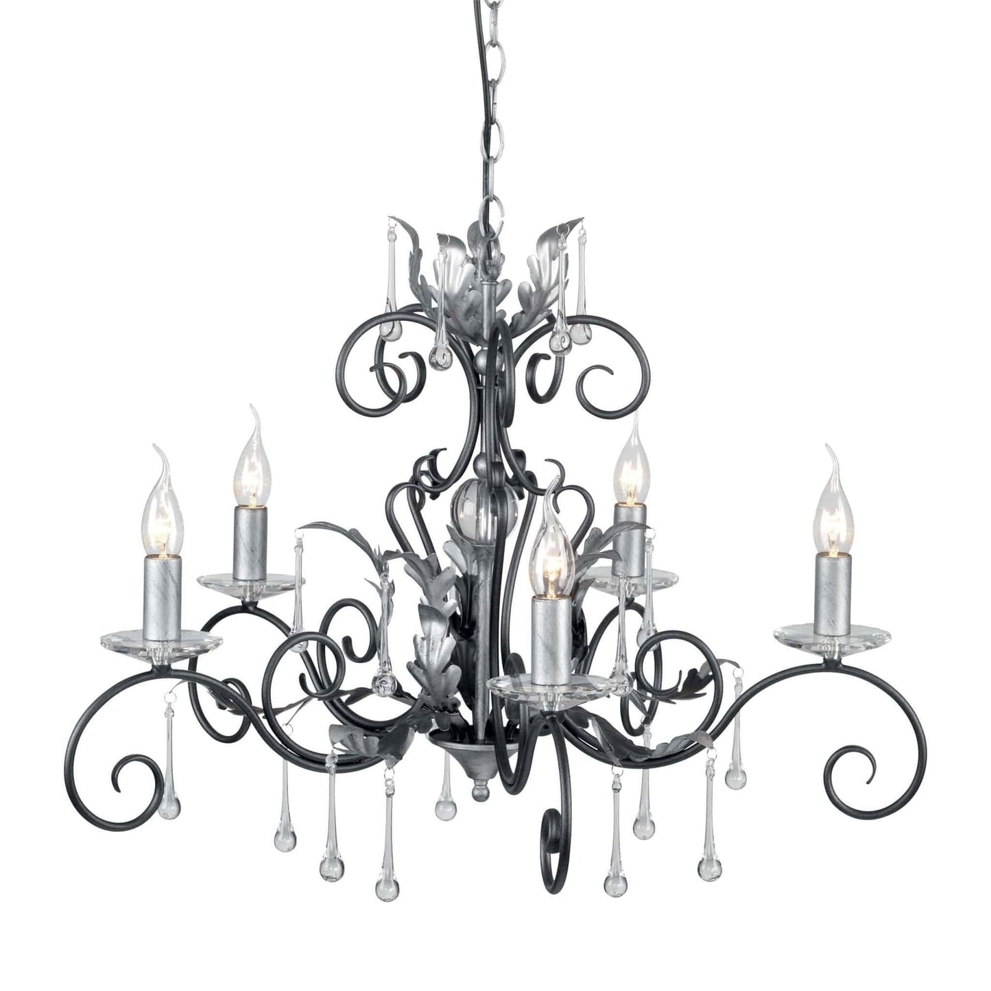 Elstead Amarilli 5 Light Chandelier in Black Silver AML5 BLK/SILVER