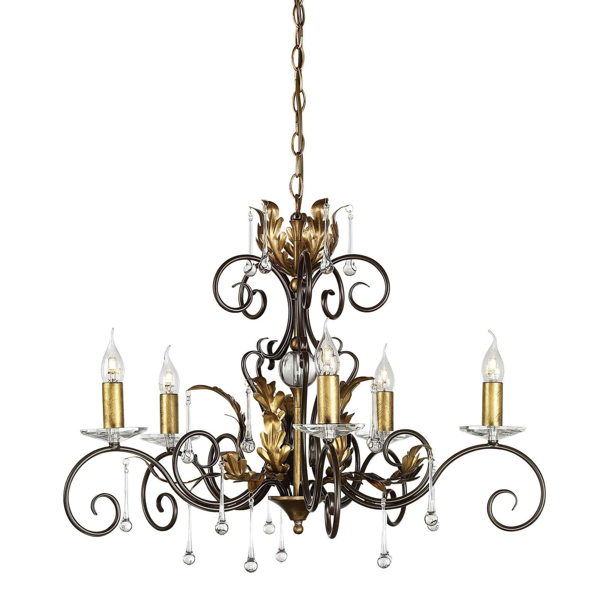 Elstead Amarilli 5 Light Chandelier in Bronze Gold AML5 BRONZE