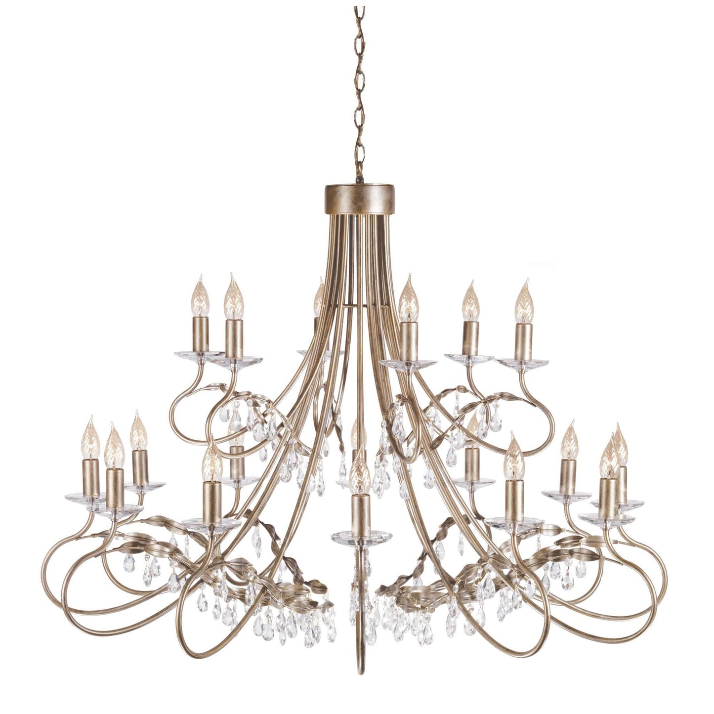 Elstead Christina 18 Light Gold Silver Candle Chandelier CRT18 SIL/GOLD