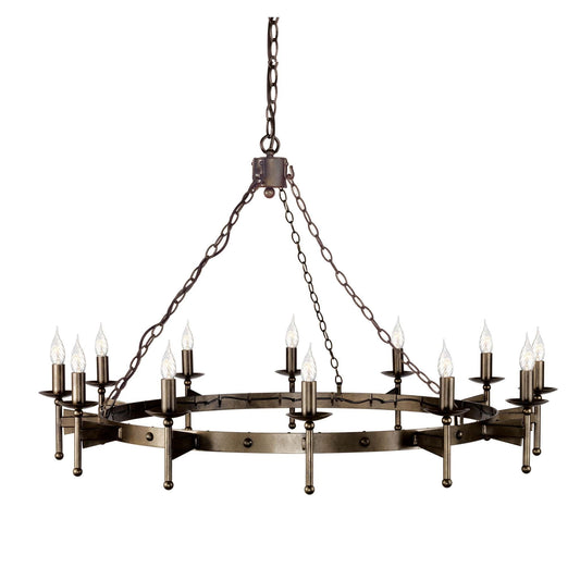 Elstead Cromwell 12 Light Old Bronze Candle Chandelier CW12 OLD BRZ