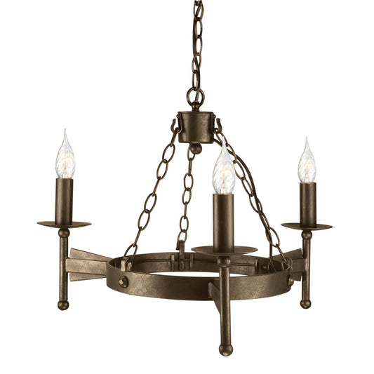 Elstead Cromwell 3 Light Old Bronze Candle Chandelier CW3 OLD BRZ