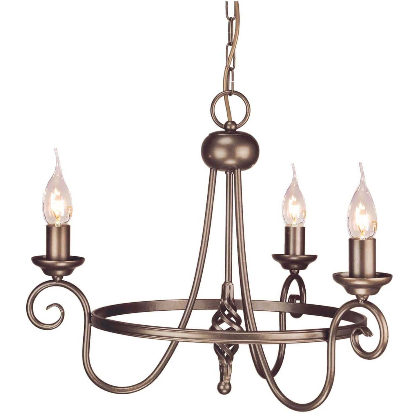 Elstead Harlech 3 Light Bronze Metal Candle Chandelier HR3A BRONZE