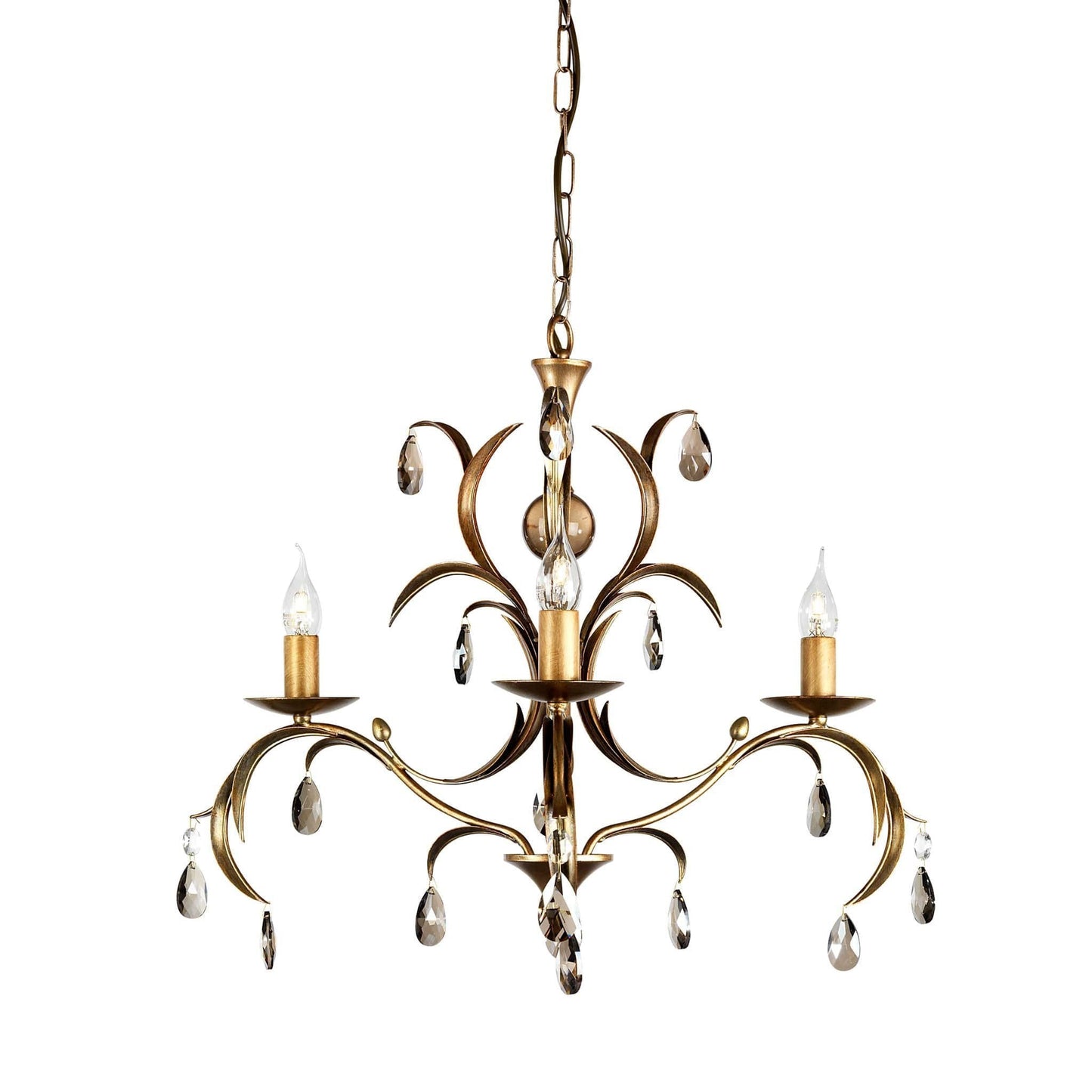 Elstead Lily 3 Light Metallic Bronze Candle Chandelier LL3 ANT BRZ