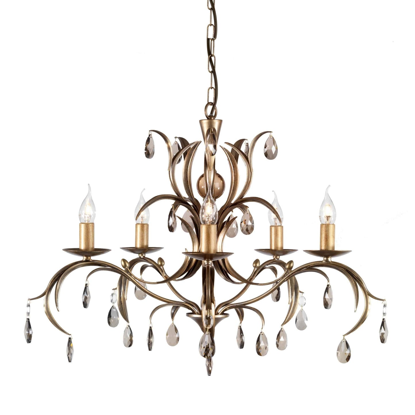 Elstead Lily 5 Light Metallic Bronze Candle Chandelier LL5 ANT BRZ