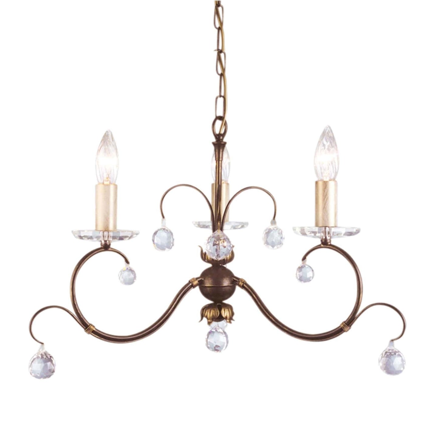 Elstead Lunetta 3 Light Bronze Patina Candle Chandelier LUN3 BRONZE