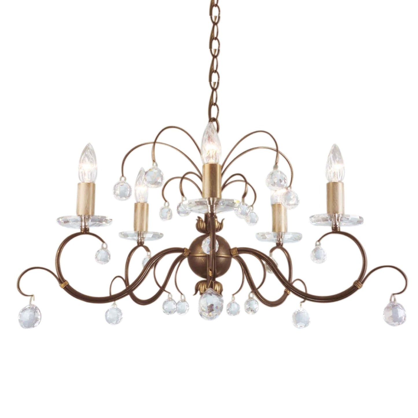 Elstead Lunetta 5 Light Bronze Patina Candle Chandelier LUN5 BRONZE