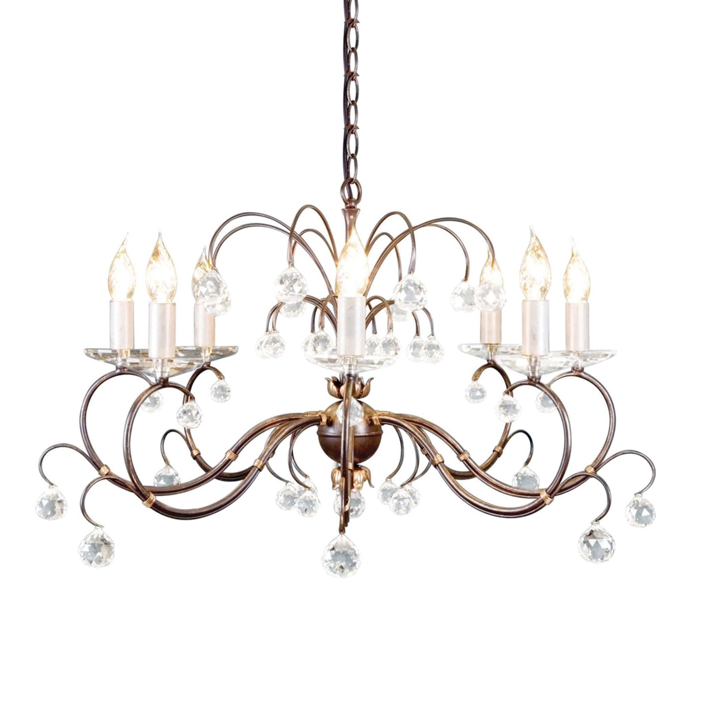 Elstead Lunetta 8 Light Bronze Patina Candle Chandelier LUN8 BRONZE