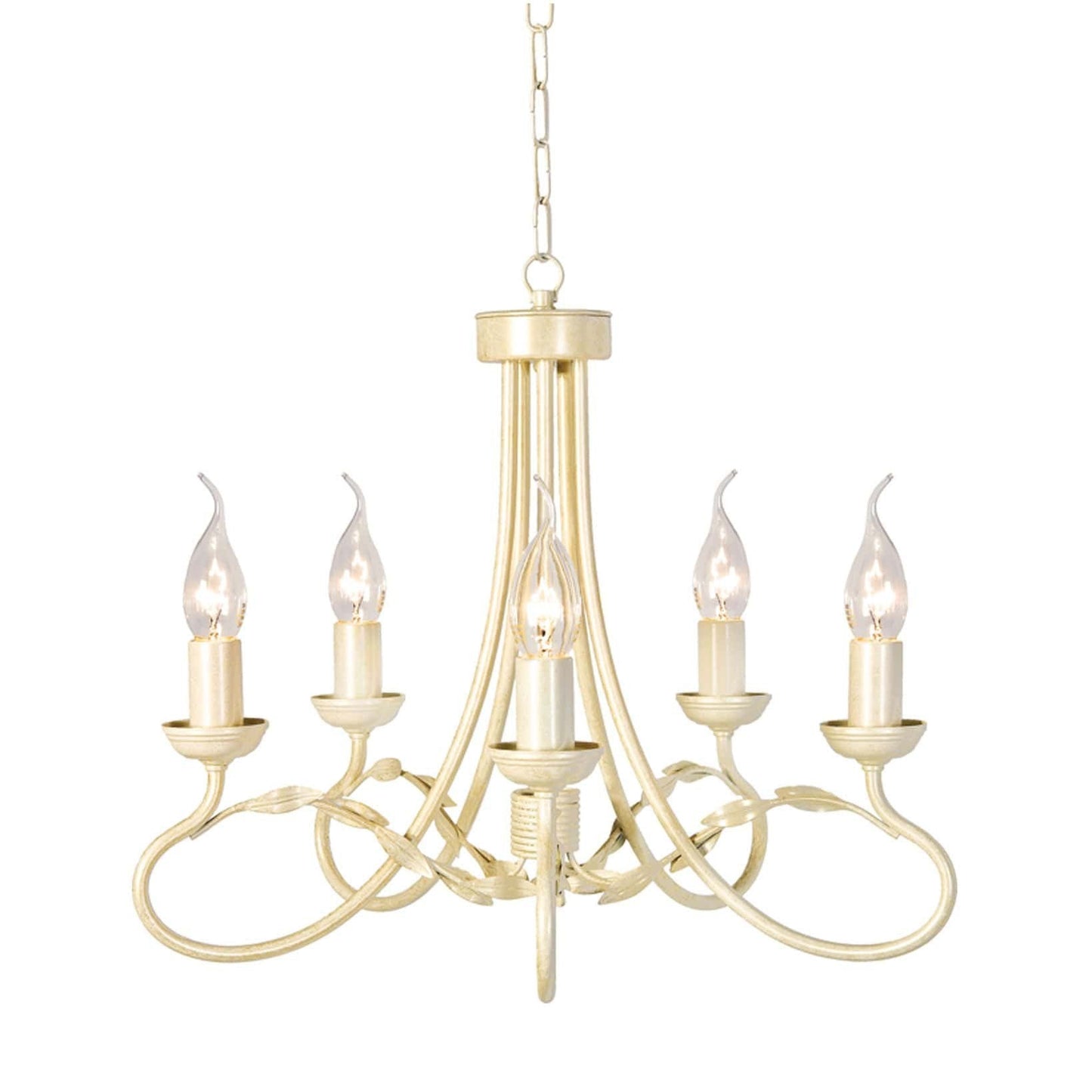 Elstead Olivia 5 Light Cream Gold Candle Chandelier OV5 IVORY/GOLD