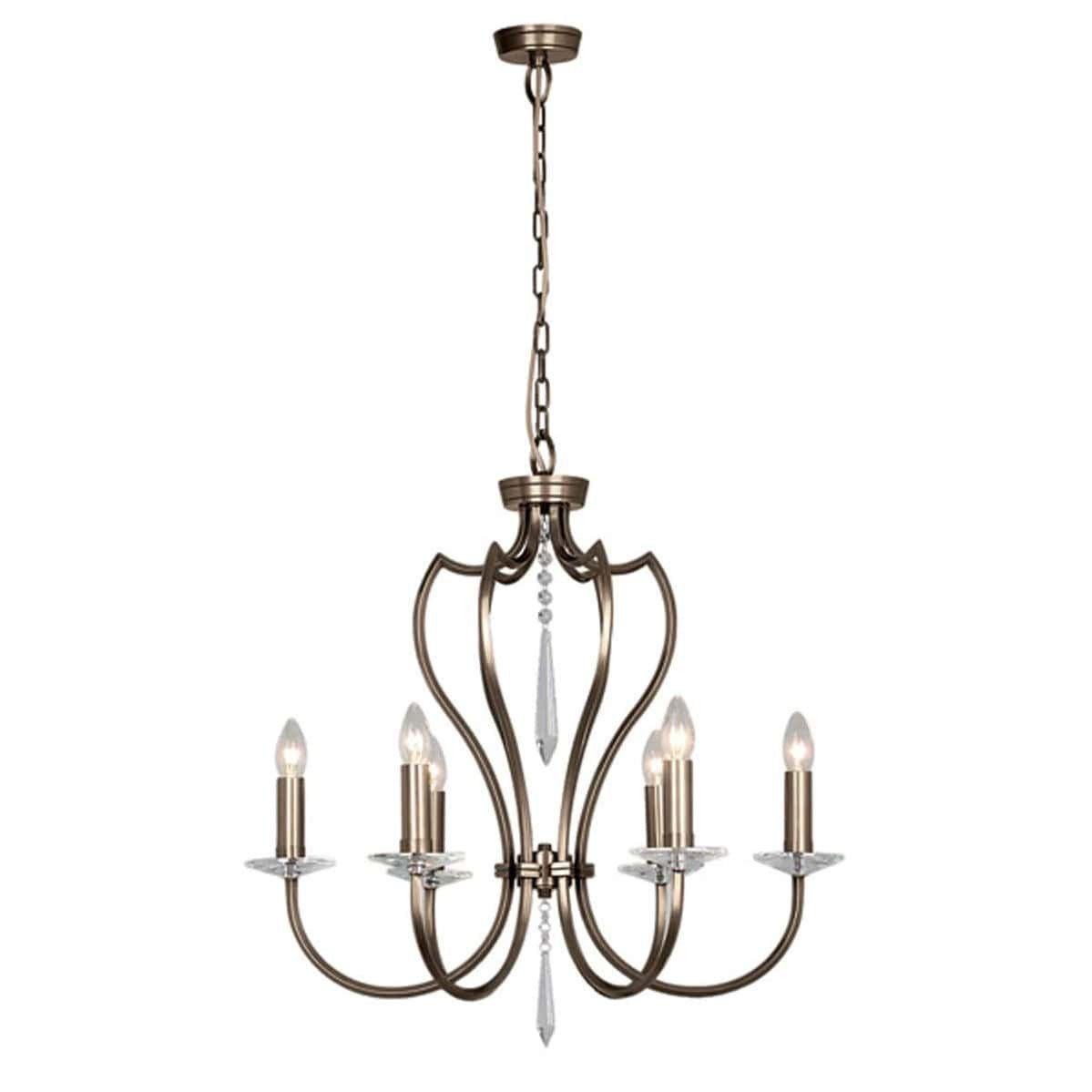 Elstead Pimlico 6 Light Dark Bronze Candle Chandelier PM6 DB