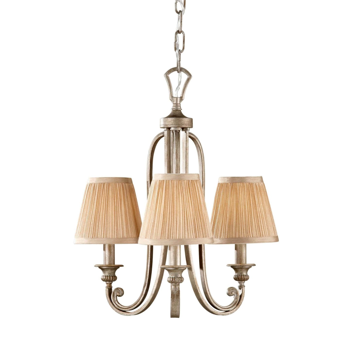 Feiss Abbey 3 Light Mini Silver Sand Shade Chandelier FE/ABBEY3