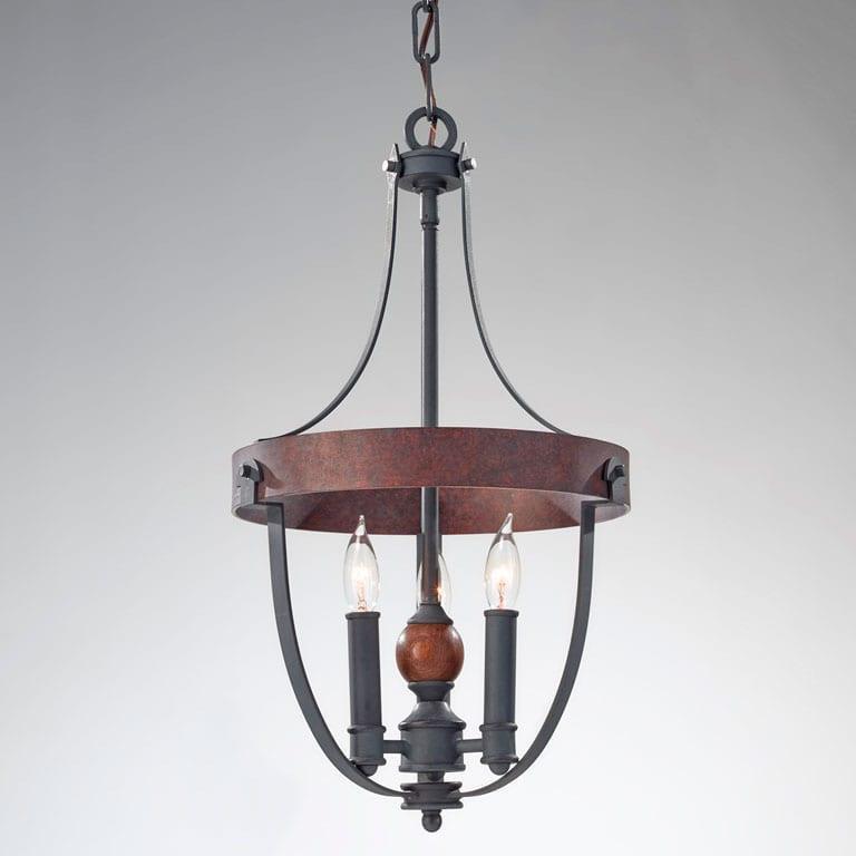 Feiss Alston 3 Light Black Medieval Mini Chandelier FE/ALSTON3