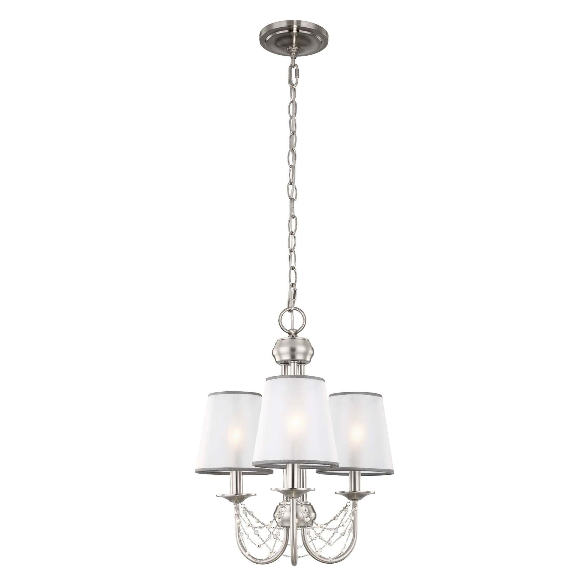 Feiss Aveline 3 Light Silver Brushed Steel Chandelier FE/AVELINE3