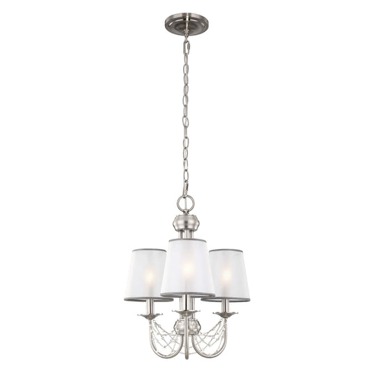 Feiss Aveline 3 Light Silver Brushed Steel Chandelier FE/AVELINE3