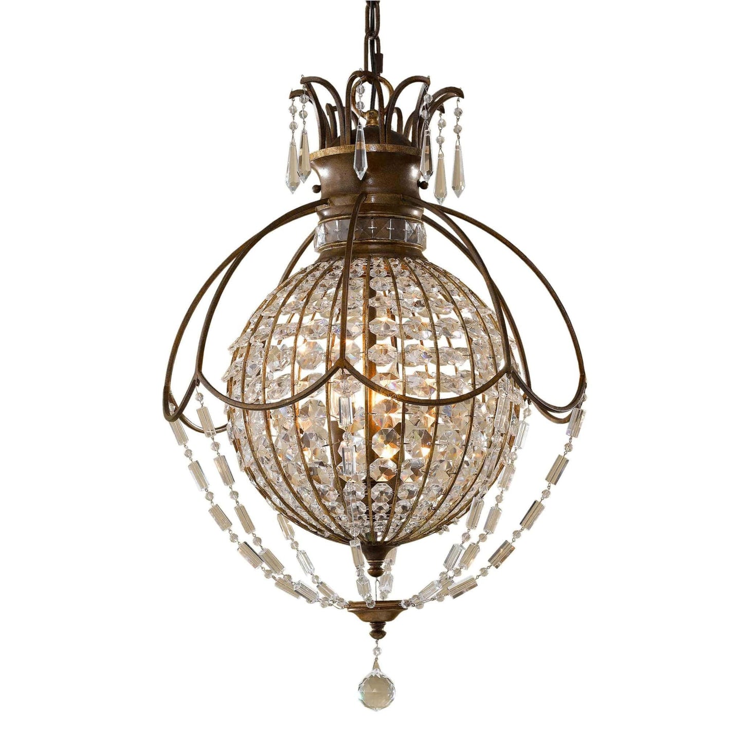 Feiss Bellini 3 Light Bronze Ball Crystal Chandelier FE/BELLINI3
