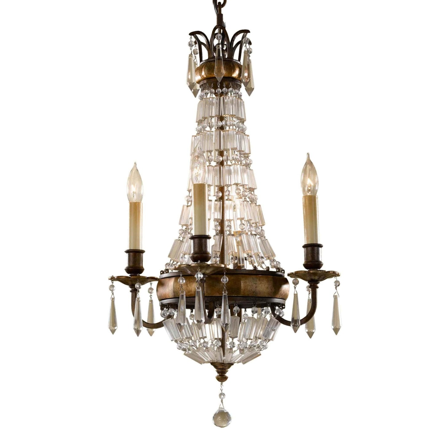 Feiss Bellini 4 Light Bronze Crystal Candle Chandelier FE/BELLINI4