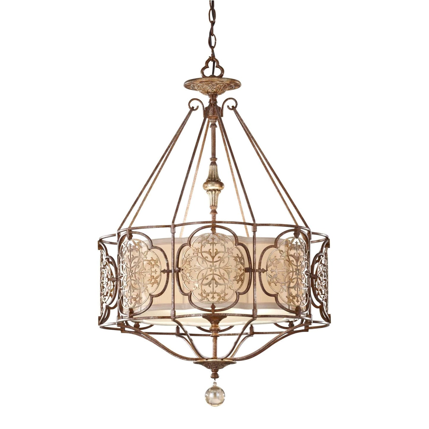 Feiss Marcella 3 Light Oxidized Bronze Drum Chandelier FE/MARCELLA/P