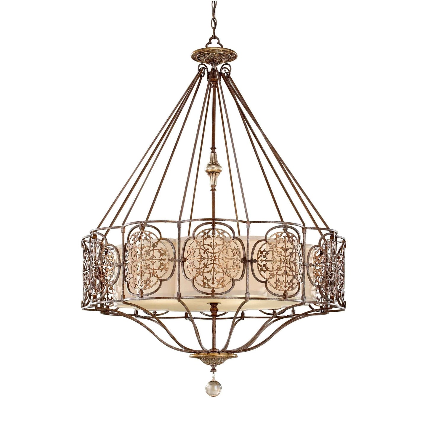 Feiss Marcella 4 Light Oxidized Bronze Drum Chandelier FE/MARCELLA4