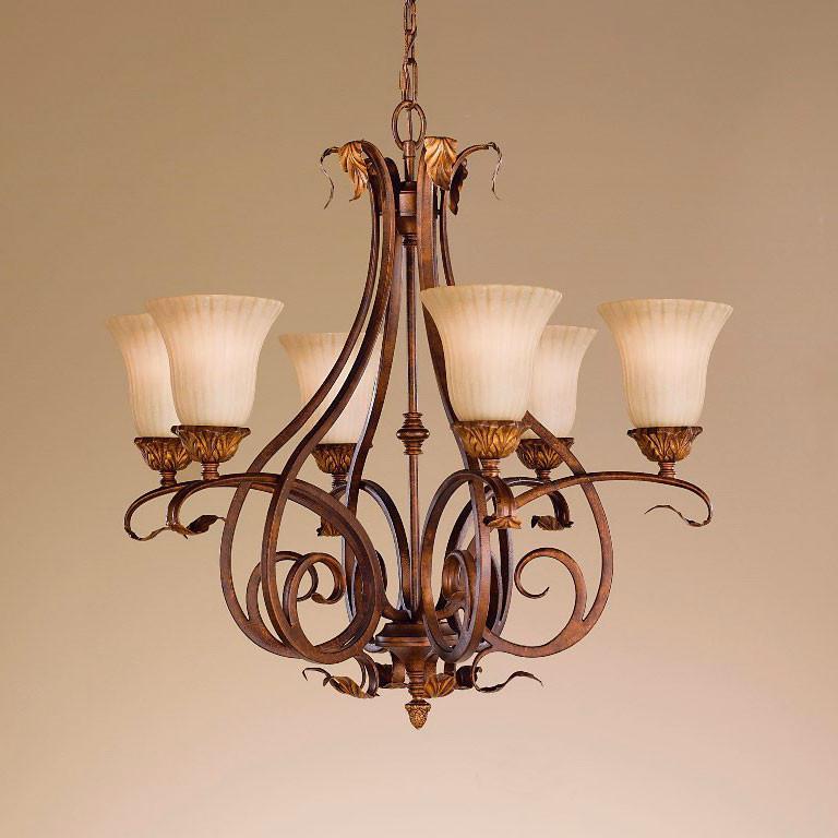 Feiss Sonoma Valley 6 Light Tortoise Shell Chandelier FE/SONOMAVAL6