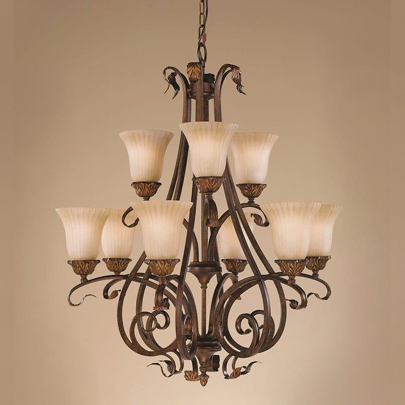 Feiss Sonoma Valley 9 Light Tortoise Shell Chandelier FE/SONOMAVAL9
