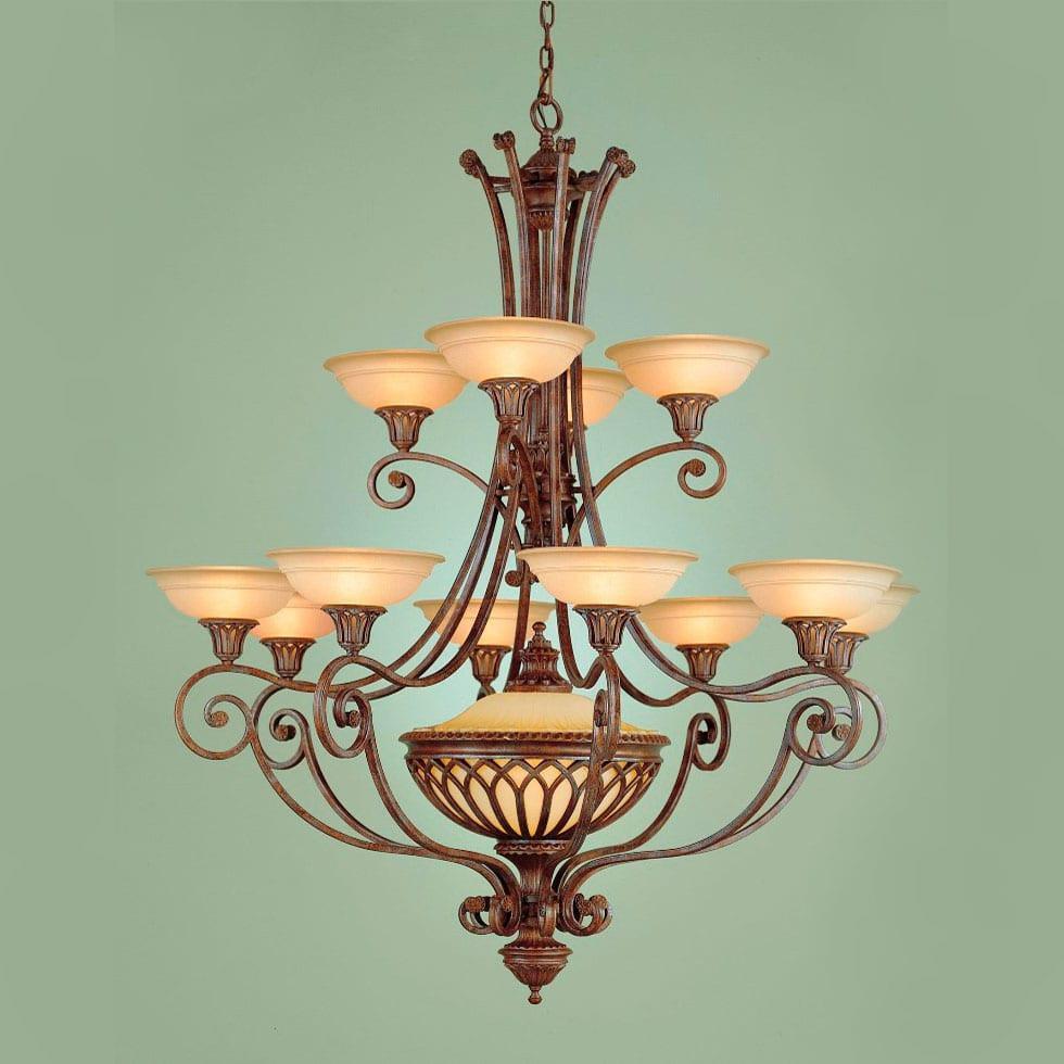 Feiss Stirling Castle 13 Light Bronze Shade Chandelier FE/STIRLINGCAS12