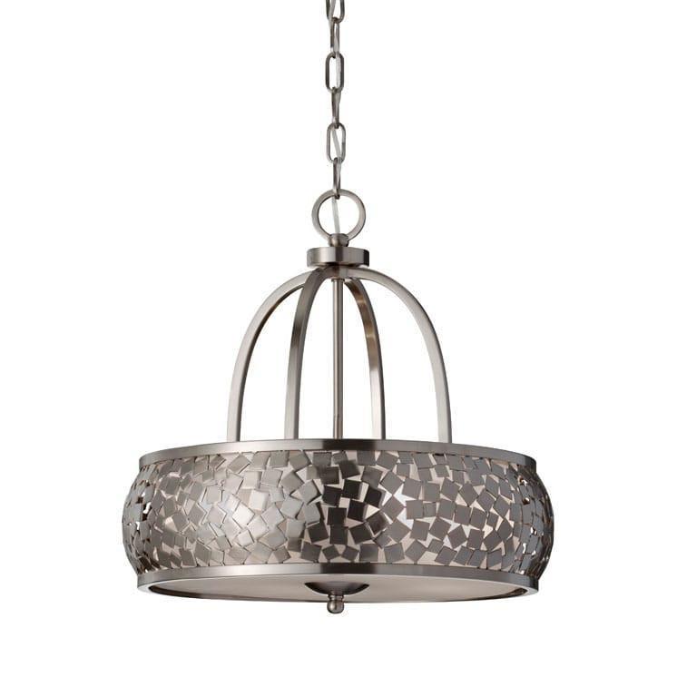 Feiss Zara Small Silver Organza Fabric Steel Chandelier FE/ZARA4