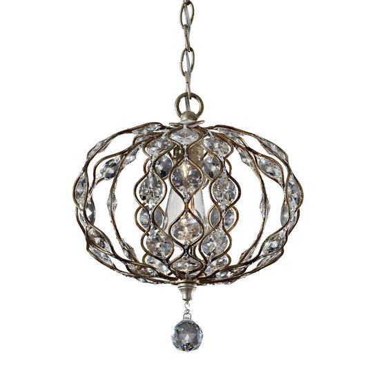 Feiss Leila 1 Light Burnished Silver Mini Chandelier FE/LEILA1C
