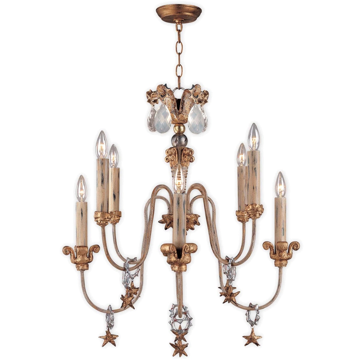 Flambeau Mignon 8 Light Antique Gold Candle Chandelier FB/MIGNON8