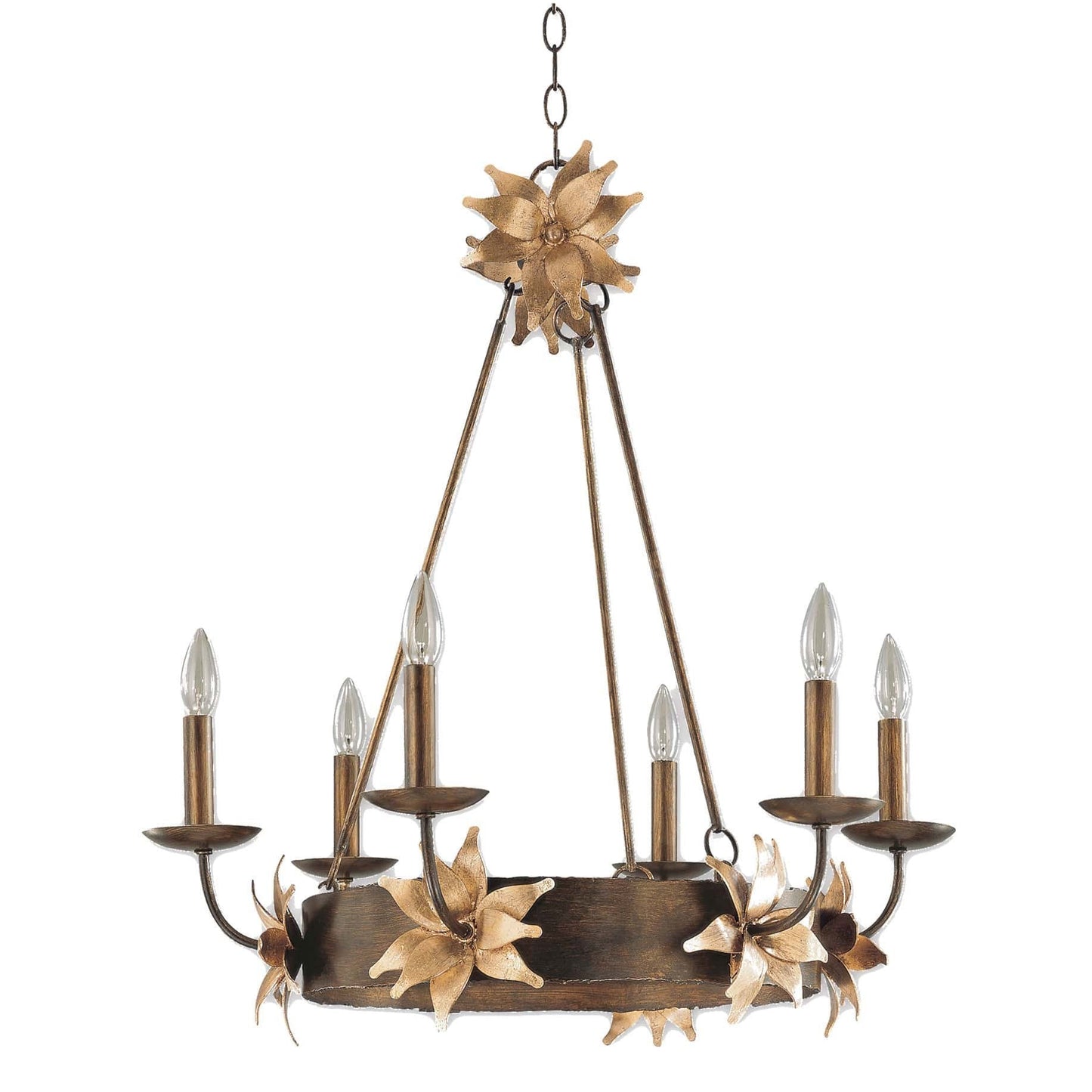 Flambeau Simone 6 Light Bronze Gold Candle Chandelier FB/SIMONE6