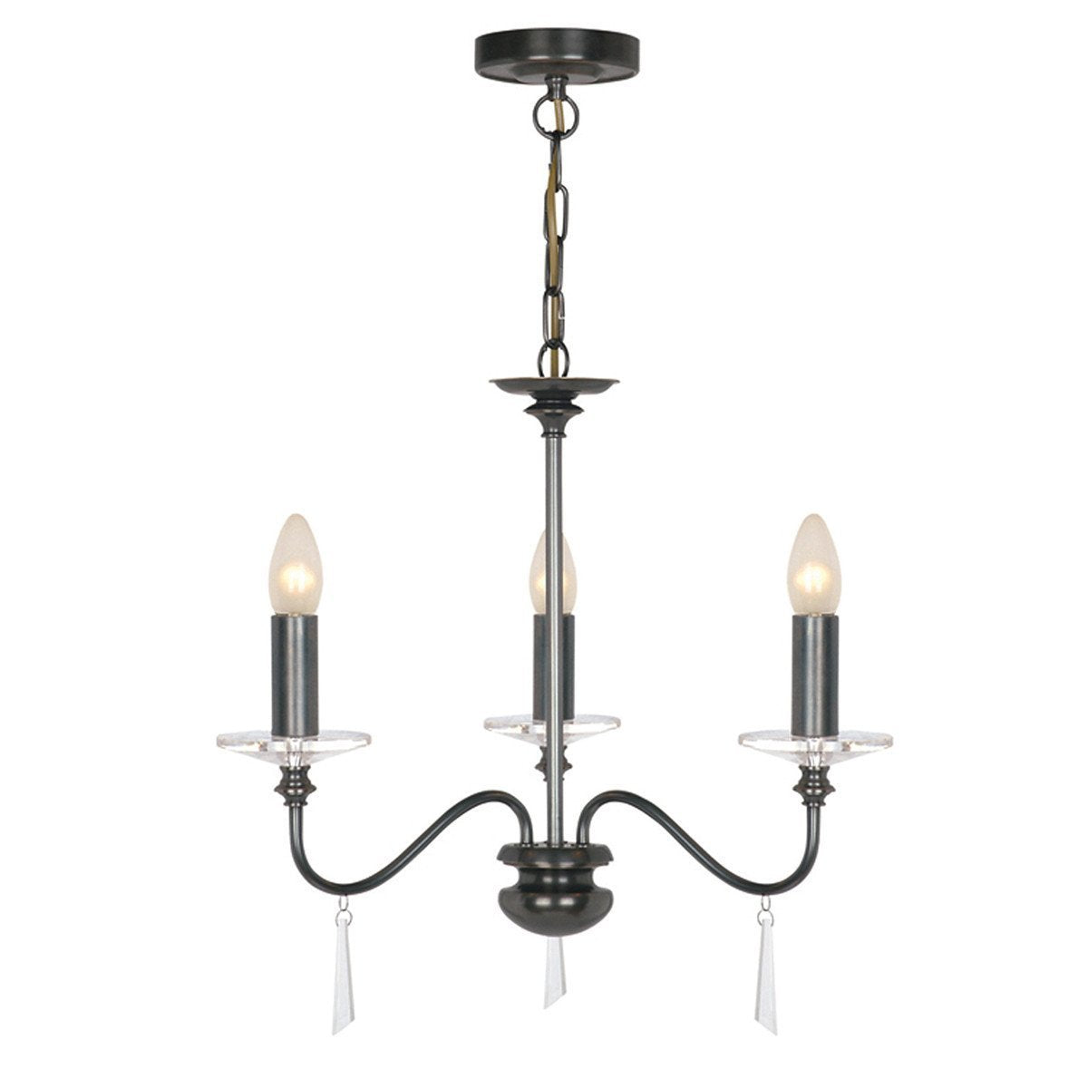 Elstead Finsbury Park 3 Light Old Bronze Chandelier FP3 OLD BRZ